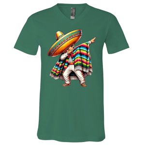 Dabbing Poncho Cinco De Mayo Mexican Holiday V-Neck T-Shirt