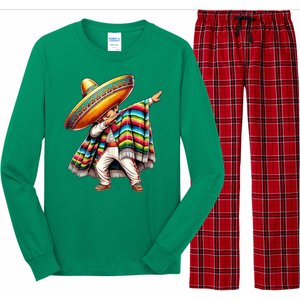 Dabbing Poncho Cinco De Mayo Mexican Holiday Long Sleeve Pajama Set