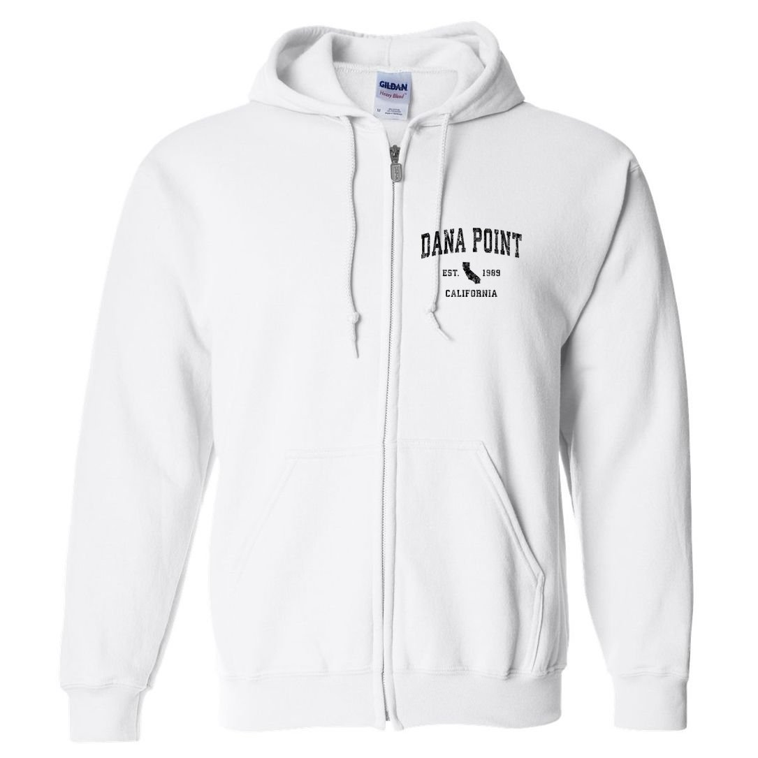 Dana Point California Ca Vintage Established Athletic Sports Design Full Zip Hoodie