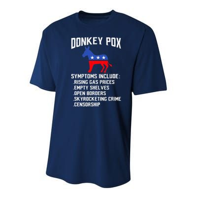 Donkey Pox Conservative Republican Anti Biden Donkeypox Youth Performance Sprint T-Shirt