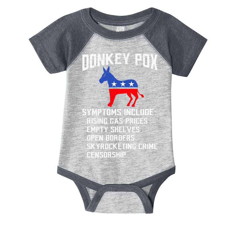 Donkey Pox Conservative Republican Anti Biden Donkeypox Infant Baby Jersey Bodysuit