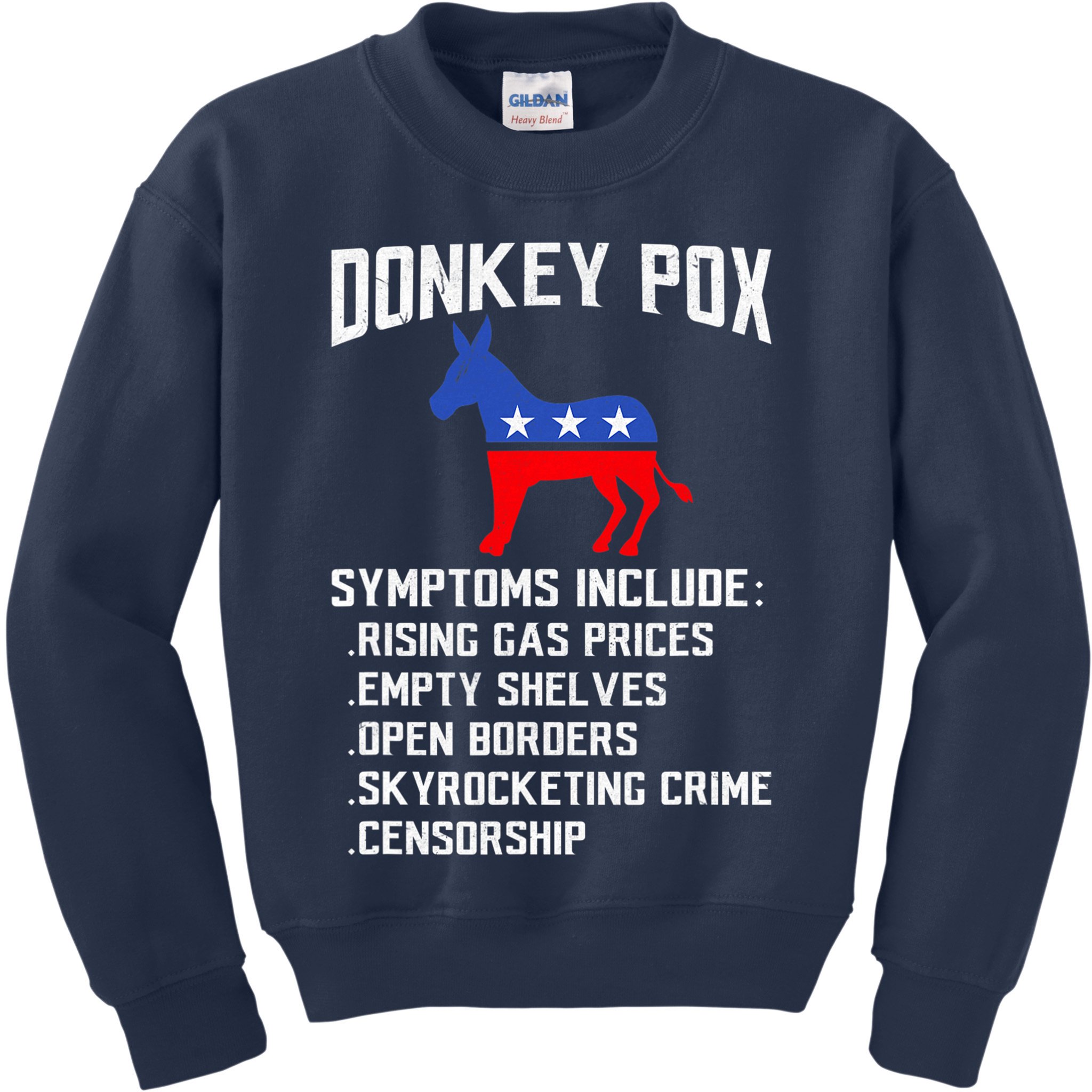 Donkey Pox Conservative Republican Anti Biden Donkeypox Kids Sweatshirt