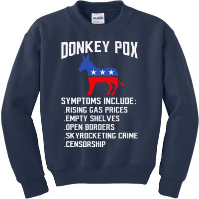 Donkey Pox Conservative Republican Anti Biden Donkeypox Kids Sweatshirt