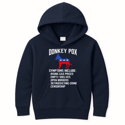 Donkey Pox Conservative Republican Anti Biden Donkeypox Kids Hoodie