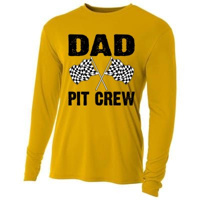 Dad Pit Crew Racing Costume Gift Funny Racer Father's Day Cool Gift Cooling Performance Long Sleeve Crew