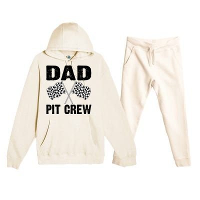 Dad Pit Crew Racing Costume Gift Funny Racer Father's Day Cool Gift Premium Hooded Sweatsuit Set