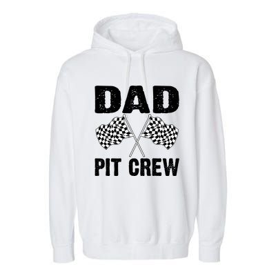 Dad Pit Crew Racing Costume Gift Funny Racer Father's Day Cool Gift Garment-Dyed Fleece Hoodie