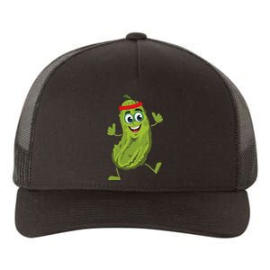 Dancing Pickle Cucumber Vegetarian Vegan Vegetable Pickles Yupoong Adult 5-Panel Trucker Hat