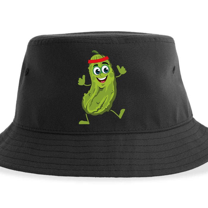 Dancing Pickle Cucumber Vegetarian Vegan Vegetable Pickles Sustainable Bucket Hat