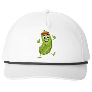 Dancing Pickle Cucumber Vegetarian Vegan Vegetable Pickles Snapback Five-Panel Rope Hat