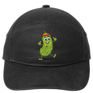 Dancing Pickle Cucumber Vegetarian Vegan Vegetable Pickles 7-Panel Snapback Hat