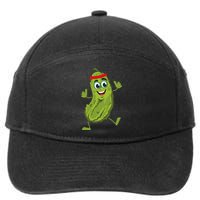 Dancing Pickle Cucumber Vegetarian Vegan Vegetable Pickles 7-Panel Snapback Hat