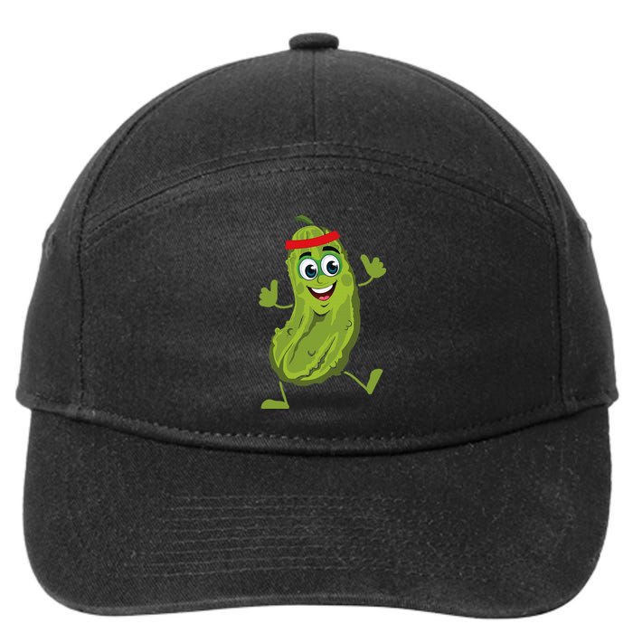 Dancing Pickle Cucumber Vegetarian Vegan Vegetable Pickles 7-Panel Snapback Hat