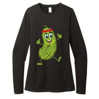 Dancing Pickle Cucumber Vegetarian Vegan Vegetable Pickles Womens CVC Long Sleeve Shirt