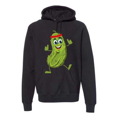 Dancing Pickle Cucumber Vegetarian Vegan Vegetable Pickles Premium Hoodie