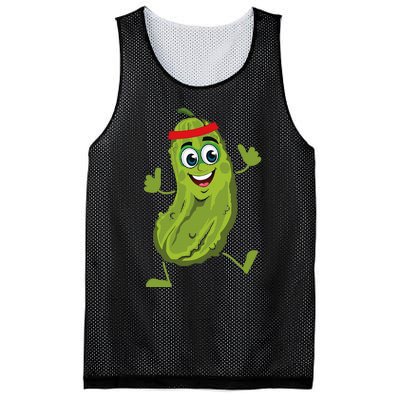 Dancing Pickle Cucumber Vegetarian Vegan Vegetable Pickles Mesh Reversible Basketball Jersey Tank