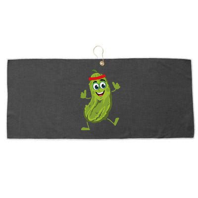 Dancing Pickle Cucumber Vegetarian Vegan Vegetable Pickles Large Microfiber Waffle Golf Towel