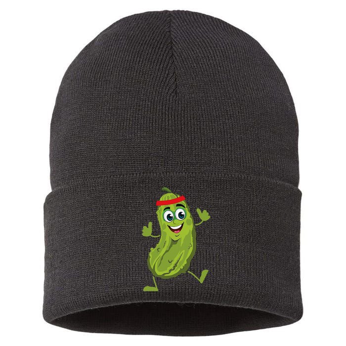 Dancing Pickle Cucumber Vegetarian Vegan Vegetable Pickles Sustainable Knit Beanie