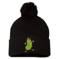 Dancing Pickle Cucumber Vegetarian Vegan Vegetable Pickles Pom Pom 12in Knit Beanie