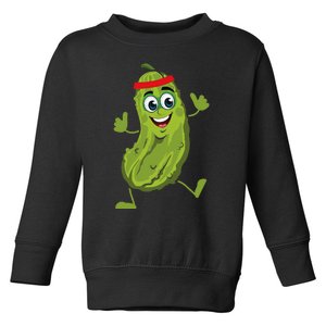 Dancing Pickle Cucumber Vegetarian Vegan Vegetable Pickles Toddler Sweatshirt