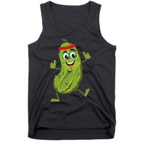 Dancing Pickle Cucumber Vegetarian Vegan Vegetable Pickles Tank Top