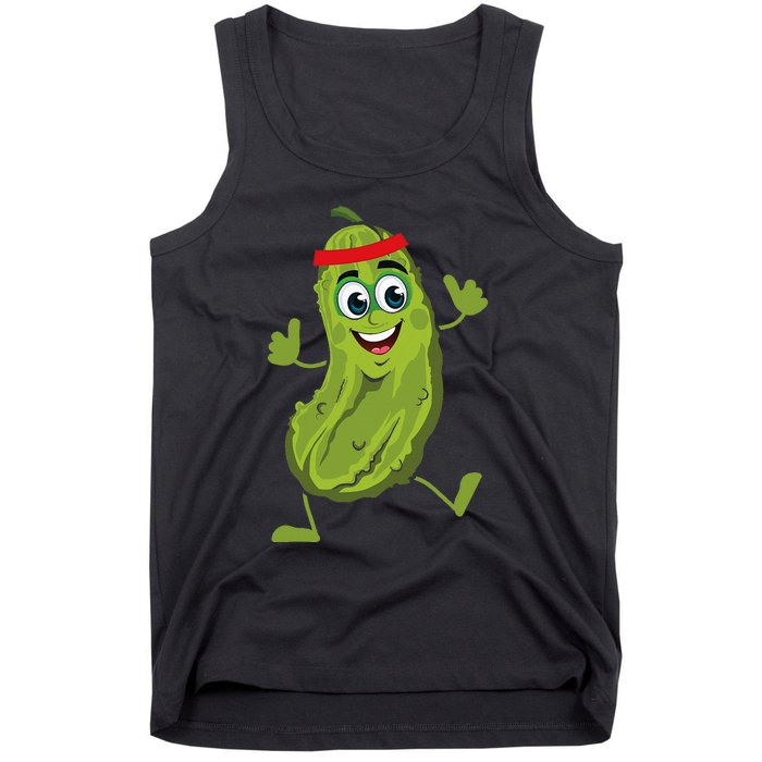 Dancing Pickle Cucumber Vegetarian Vegan Vegetable Pickles Tank Top