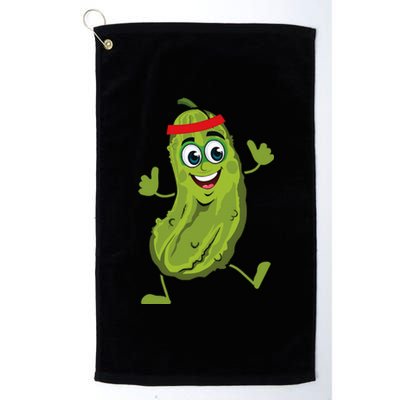 Dancing Pickle Cucumber Vegetarian Vegan Vegetable Pickles Platinum Collection Golf Towel