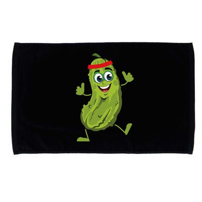 Dancing Pickle Cucumber Vegetarian Vegan Vegetable Pickles Microfiber Hand Towel