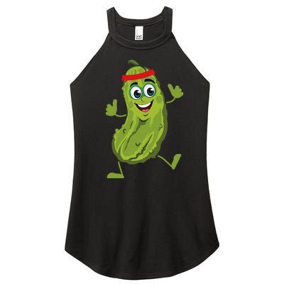 Dancing Pickle Cucumber Vegetarian Vegan Vegetable Pickles Women’s Perfect Tri Rocker Tank