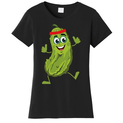 Dancing Pickle Cucumber Vegetarian Vegan Vegetable Pickles Women's T-Shirt