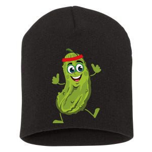 Dancing Pickle Cucumber Vegetarian Vegan Vegetable Pickles Short Acrylic Beanie