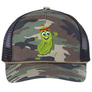 Dancing Pickle Cucumber Vegetarian Vegan Vegetable Pickles Retro Rope Trucker Hat Cap