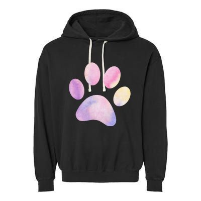 Dog Paw colorful Print Dog Love Pet Paw Garment-Dyed Fleece Hoodie