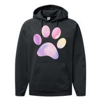 Dog Paw colorful Print Dog Love Pet Paw Performance Fleece Hoodie