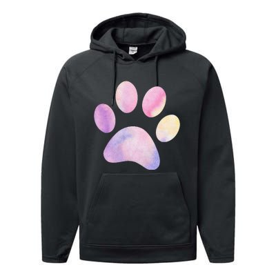 Dog Paw colorful Print Dog Love Pet Paw Performance Fleece Hoodie