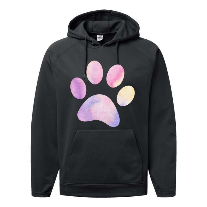 Dog Paw colorful Print Dog Love Pet Paw Performance Fleece Hoodie