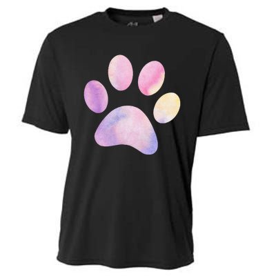 Dog Paw colorful Print Dog Love Pet Paw Cooling Performance Crew T-Shirt