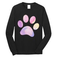 Dog Paw colorful Print Dog Love Pet Paw Long Sleeve Shirt