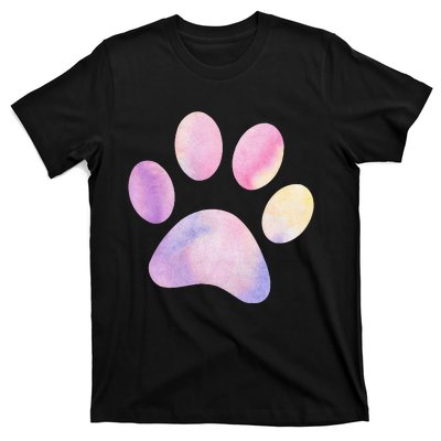 Dog Paw colorful Print Dog Love Pet Paw T-Shirt