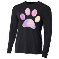 Dog Paw colorful Print Dog Love Pet Paw Cooling Performance Long Sleeve Crew