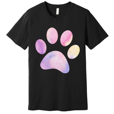 Dog Paw colorful Print Dog Love Pet Paw Premium T-Shirt