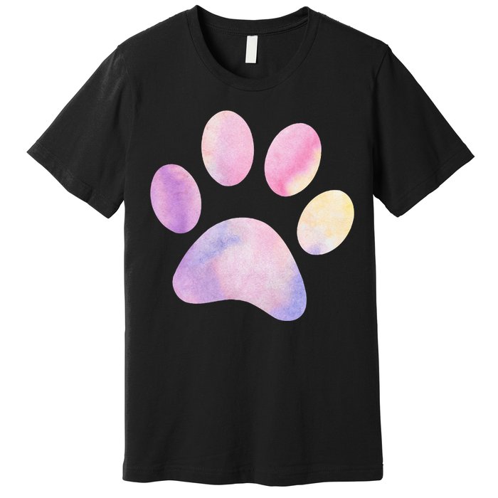 Dog Paw colorful Print Dog Love Pet Paw Premium T-Shirt