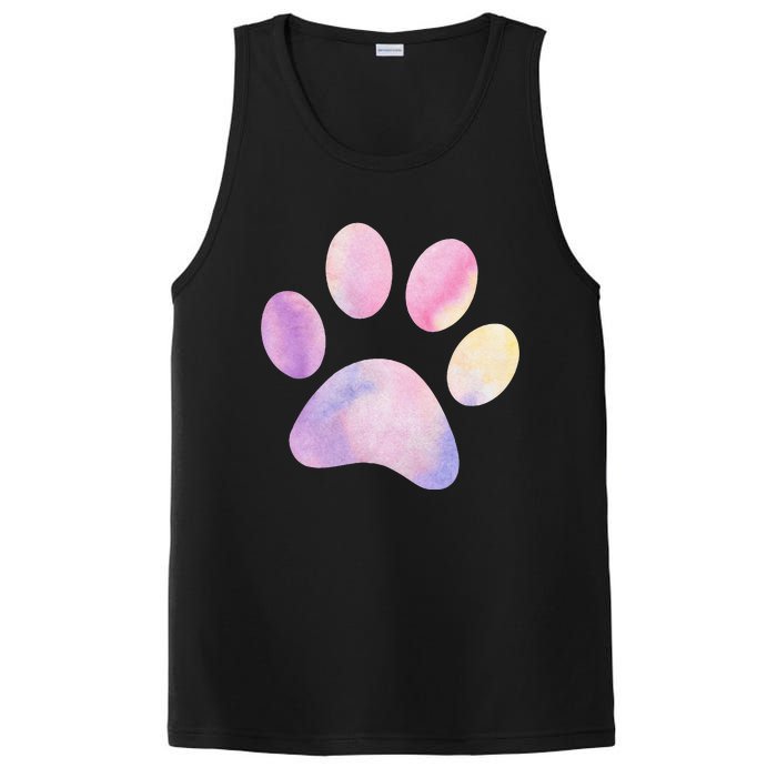 Dog Paw colorful Print Dog Love Pet Paw PosiCharge Competitor Tank