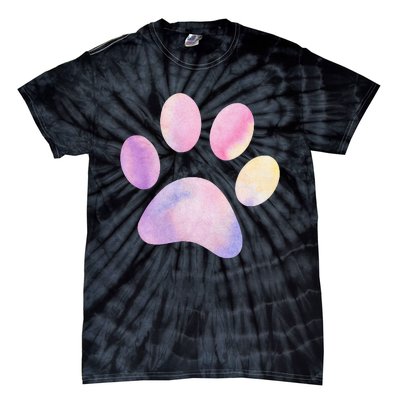 Dog Paw colorful Print Dog Love Pet Paw Tie-Dye T-Shirt