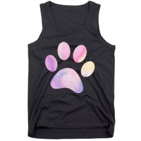 Dog Paw colorful Print Dog Love Pet Paw Tank Top