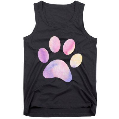 Dog Paw colorful Print Dog Love Pet Paw Tank Top