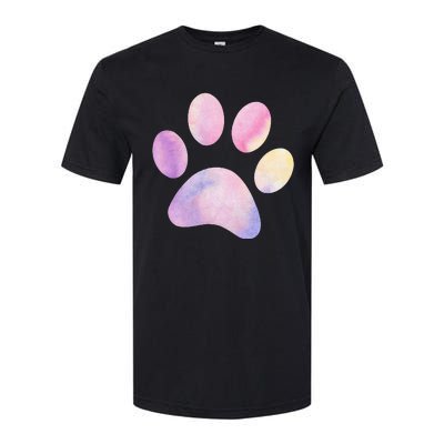 Dog Paw colorful Print Dog Love Pet Paw Softstyle CVC T-Shirt