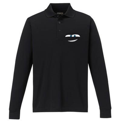 Disny Pxar Cars Lightning Mcquen Big Face Cartoon Face Cars Performance Long Sleeve Polo