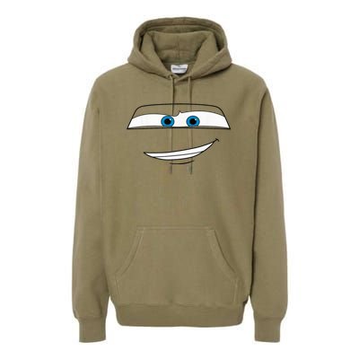 Disny Pxar Cars Lightning Mcquen Big Face Cartoon Face Cars Premium Hoodie