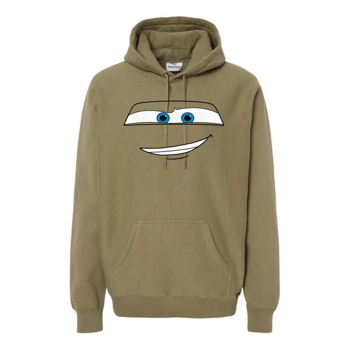 Disny Pxar Cars Lightning Mcquen Big Face Cartoon Face Cars Premium Hoodie